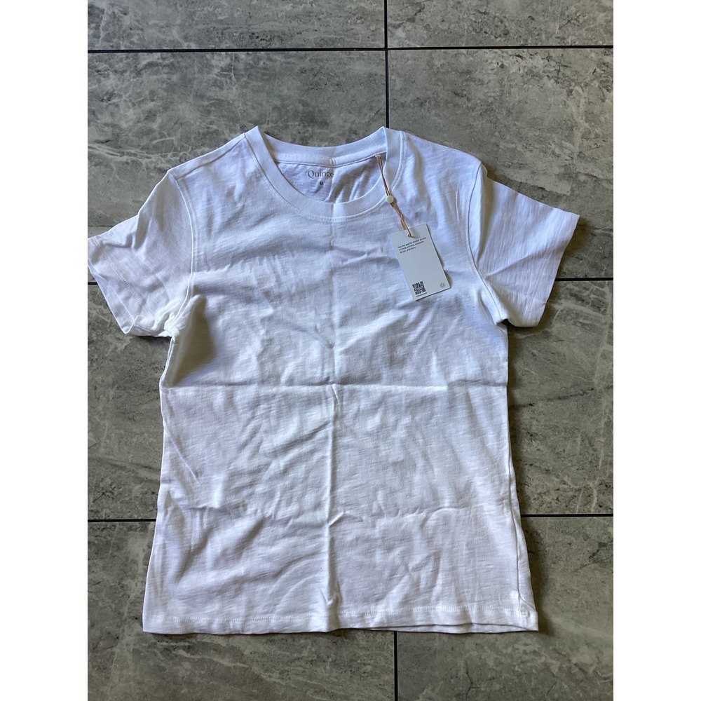 Quince Womens White 100% Organic Cotton Slub Crewneck Tee LB31928-EMAP004-40298